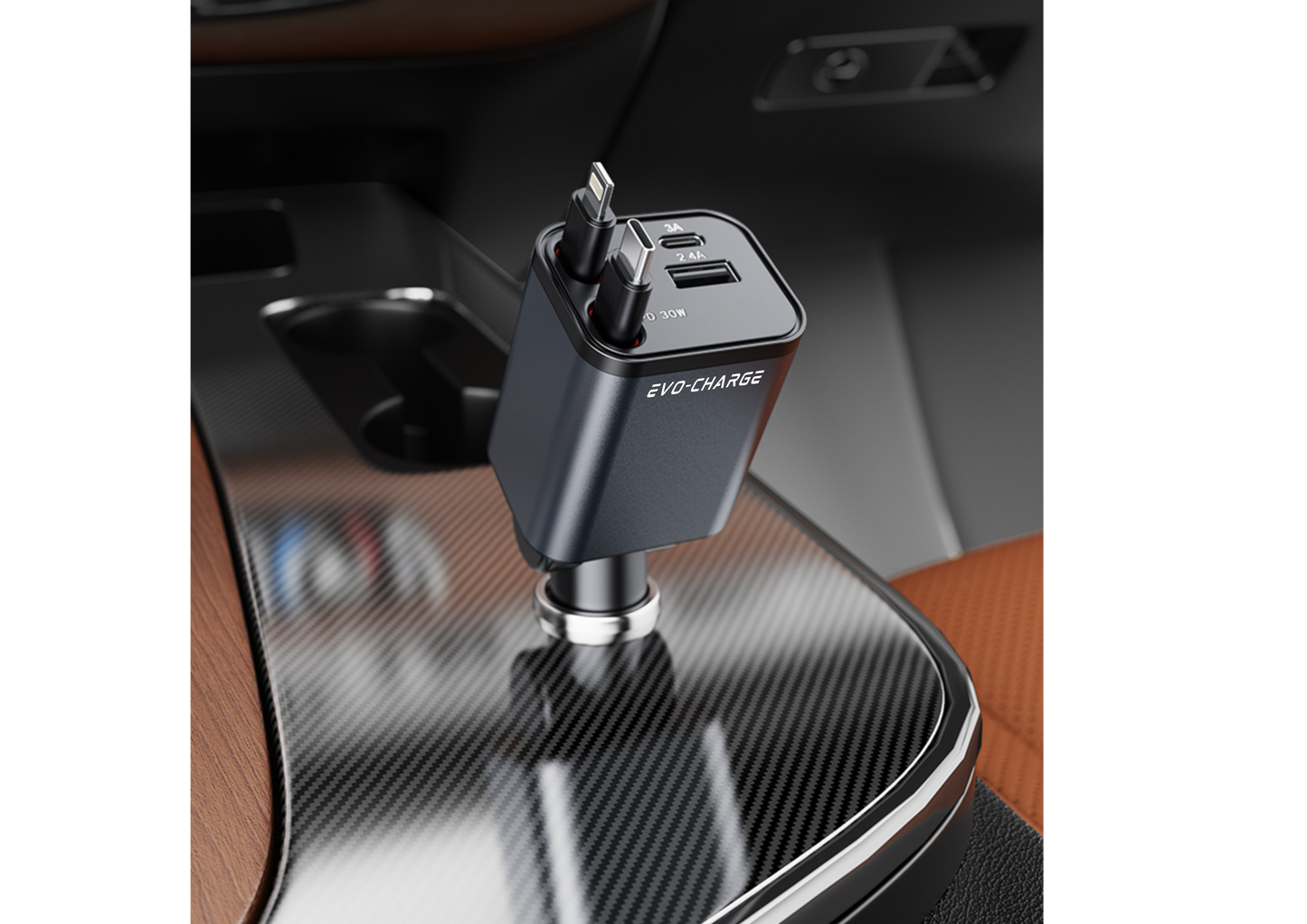 EVO-CHARGE Retractable 12V Boat and Car Charger