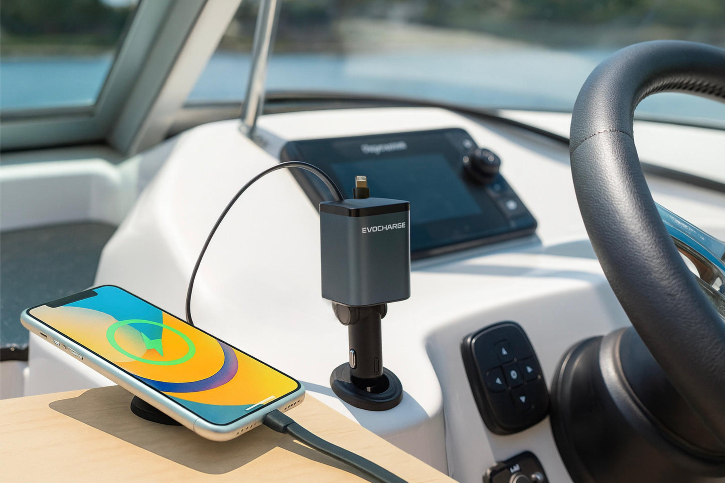 EVO-CHARGE Retractable 12V Boat and Car Charger