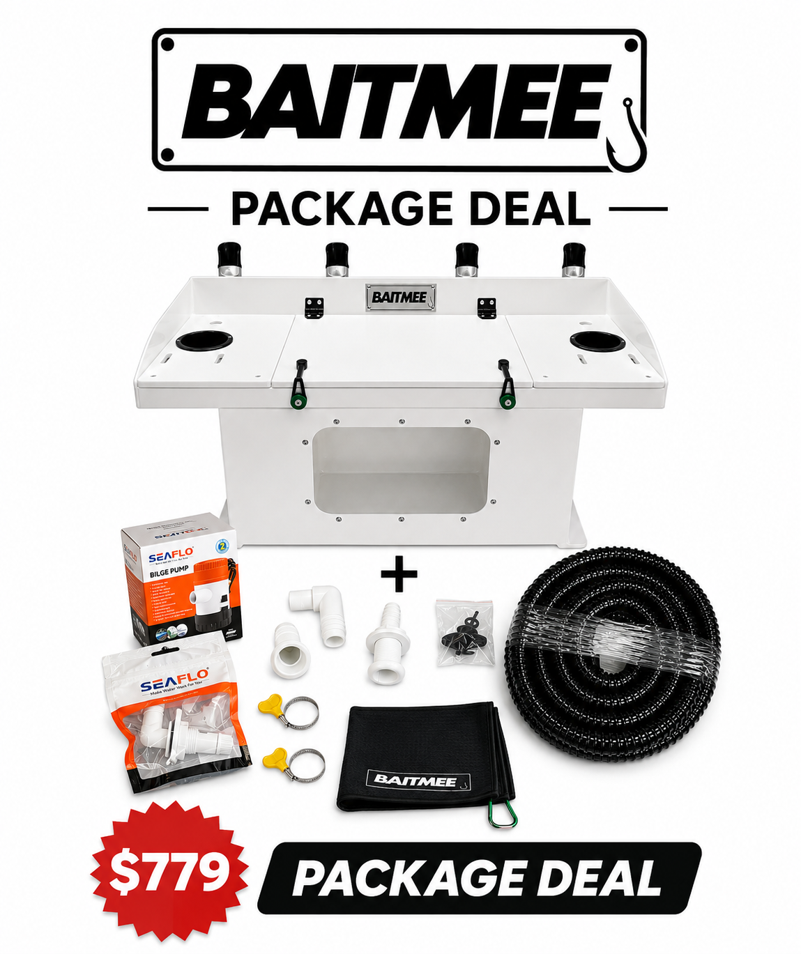 BM250 live bait tank plumbing package+LIGHT!