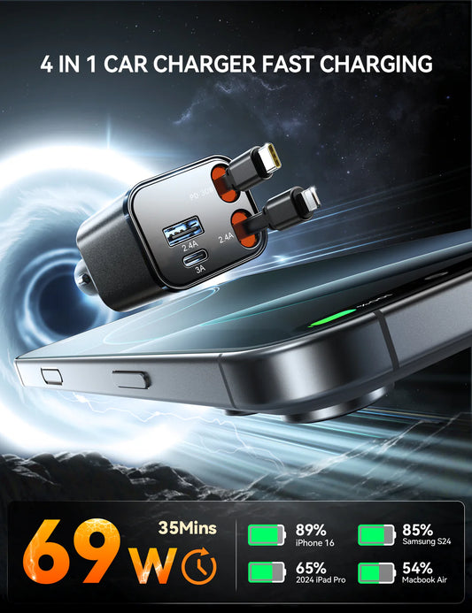 EVO-CHARGE Retractable 12V Boat and Car Charger