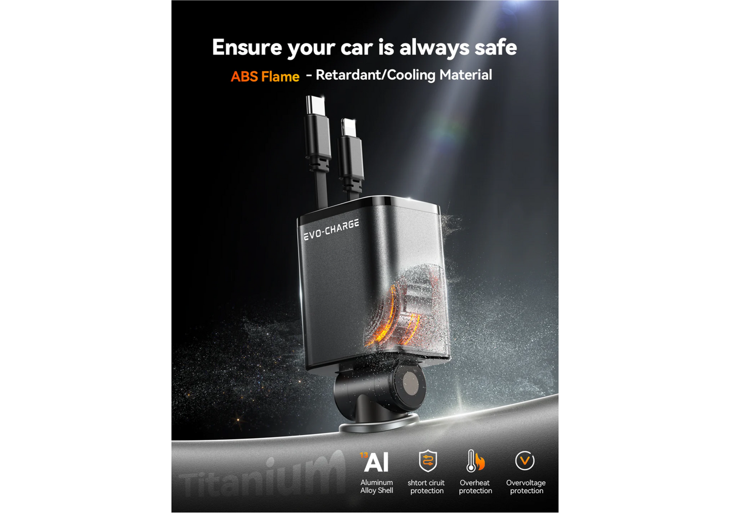 EVO-CHARGE Retractable 12V Boat and Car Charger